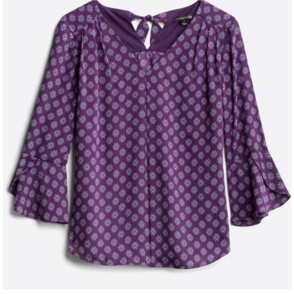 Purple Patterned Women's Blouse
